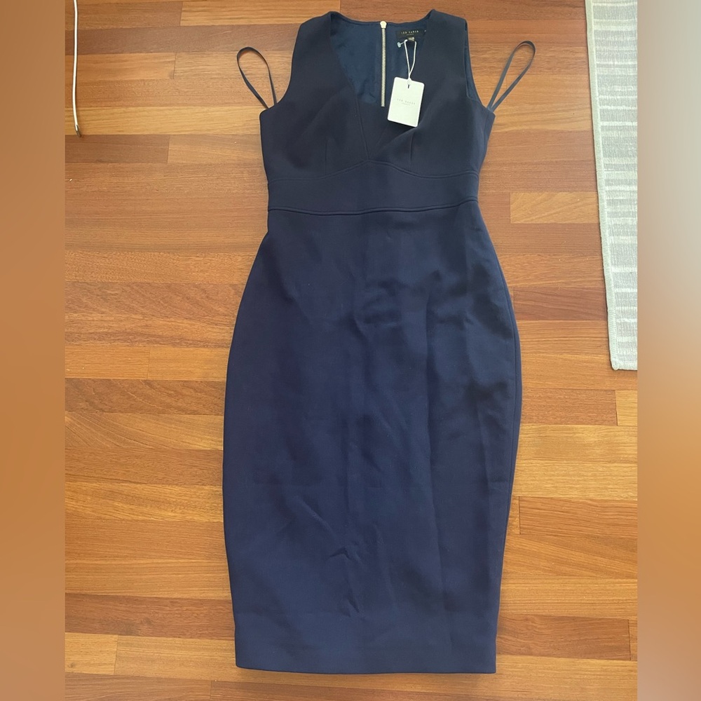 NWT Ted Baker Navy Midi Cocktail Dress